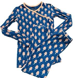 Kickee Pants Girls 10 Two Piece Bamboo Pajamas Bamboo Cotton Candy